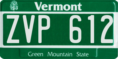 VT license plate ZVP612