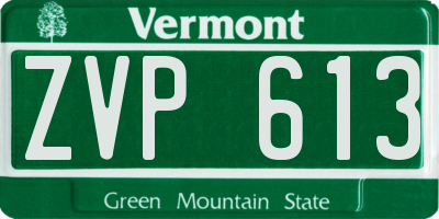 VT license plate ZVP613
