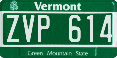 VT license plate ZVP614