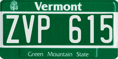 VT license plate ZVP615
