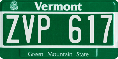 VT license plate ZVP617