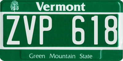 VT license plate ZVP618