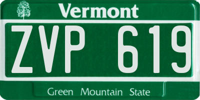 VT license plate ZVP619