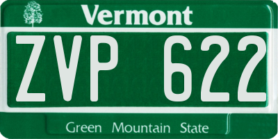 VT license plate ZVP622