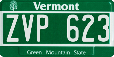 VT license plate ZVP623