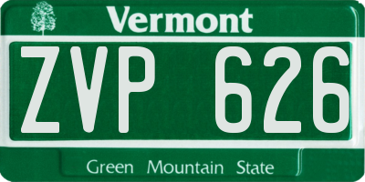 VT license plate ZVP626