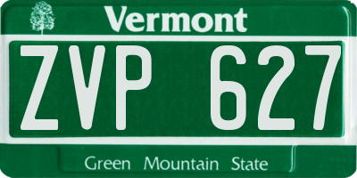 VT license plate ZVP627