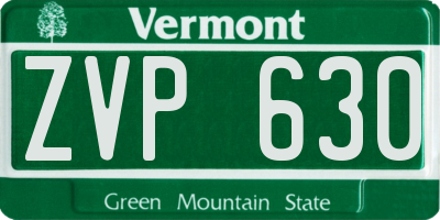VT license plate ZVP630