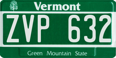 VT license plate ZVP632