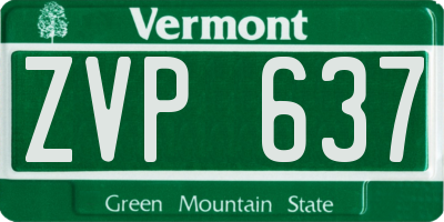 VT license plate ZVP637