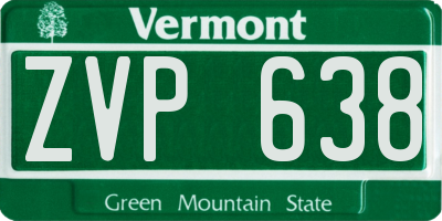 VT license plate ZVP638