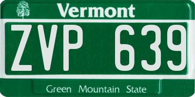 VT license plate ZVP639