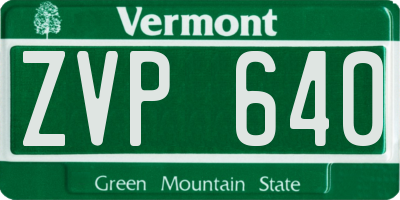 VT license plate ZVP640