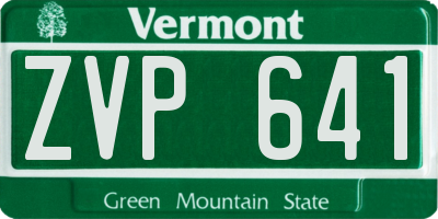 VT license plate ZVP641