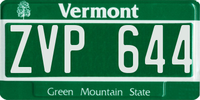 VT license plate ZVP644