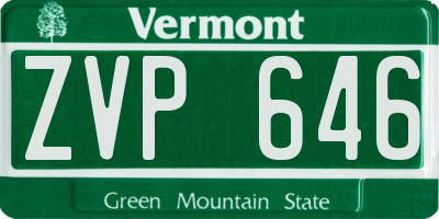 VT license plate ZVP646