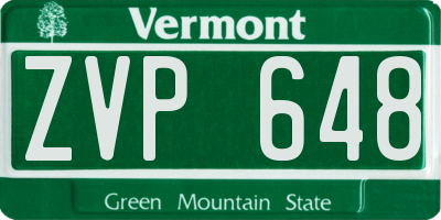 VT license plate ZVP648