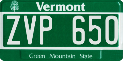 VT license plate ZVP650