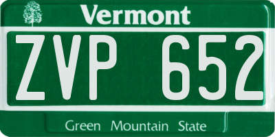 VT license plate ZVP652