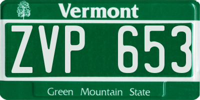 VT license plate ZVP653