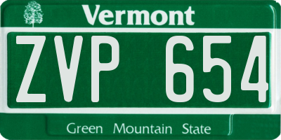 VT license plate ZVP654