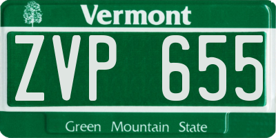 VT license plate ZVP655