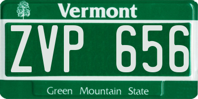 VT license plate ZVP656