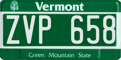 VT license plate ZVP658