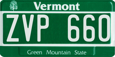 VT license plate ZVP660