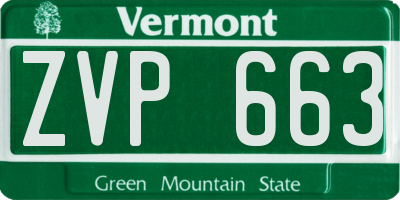 VT license plate ZVP663