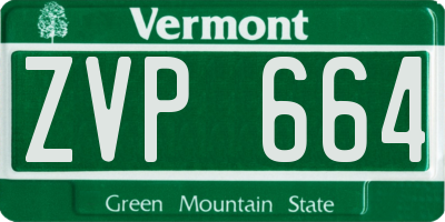VT license plate ZVP664