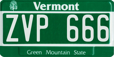 VT license plate ZVP666