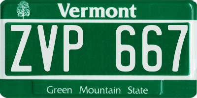 VT license plate ZVP667