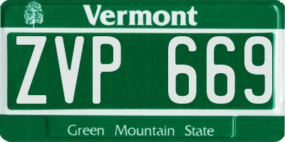 VT license plate ZVP669