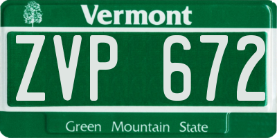 VT license plate ZVP672
