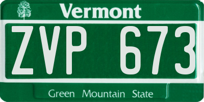VT license plate ZVP673