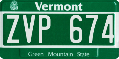 VT license plate ZVP674