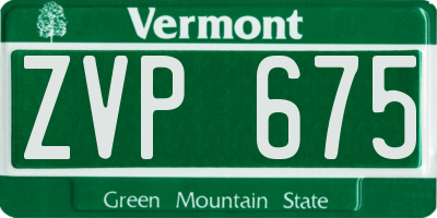VT license plate ZVP675