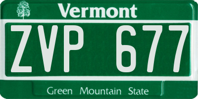 VT license plate ZVP677