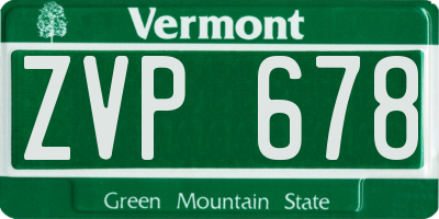 VT license plate ZVP678