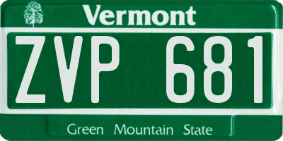 VT license plate ZVP681