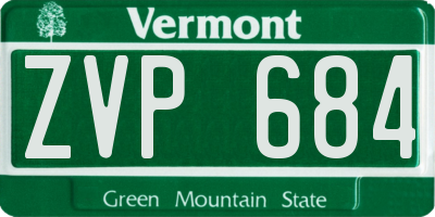 VT license plate ZVP684