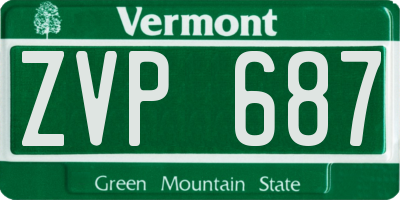 VT license plate ZVP687