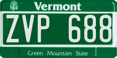 VT license plate ZVP688