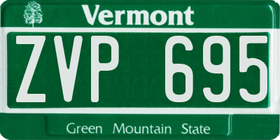 VT license plate ZVP695