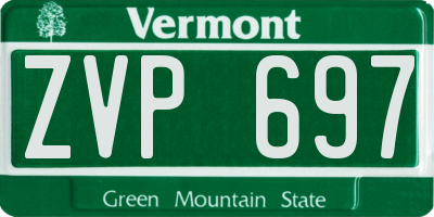 VT license plate ZVP697