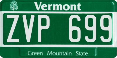 VT license plate ZVP699