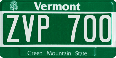 VT license plate ZVP700