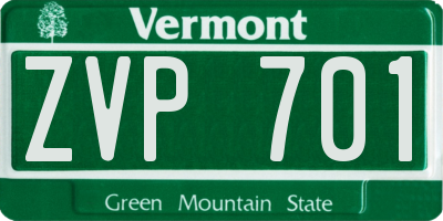 VT license plate ZVP701