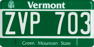 VT license plate ZVP703